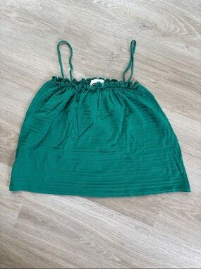 Sezane Emerald Green Spaghetti Strap Camisole